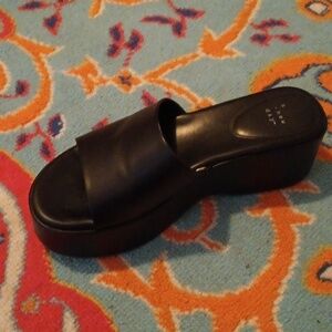 Black leather slide